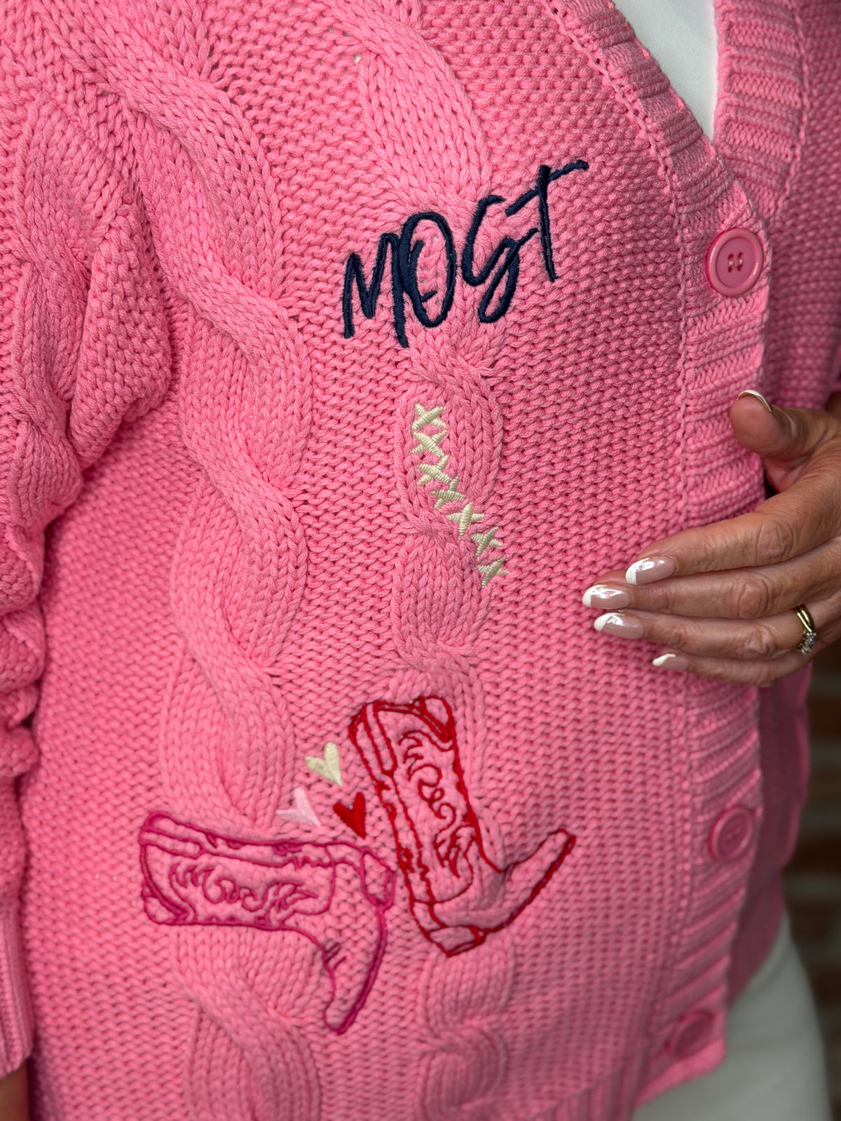V-neck cardigan in candy print