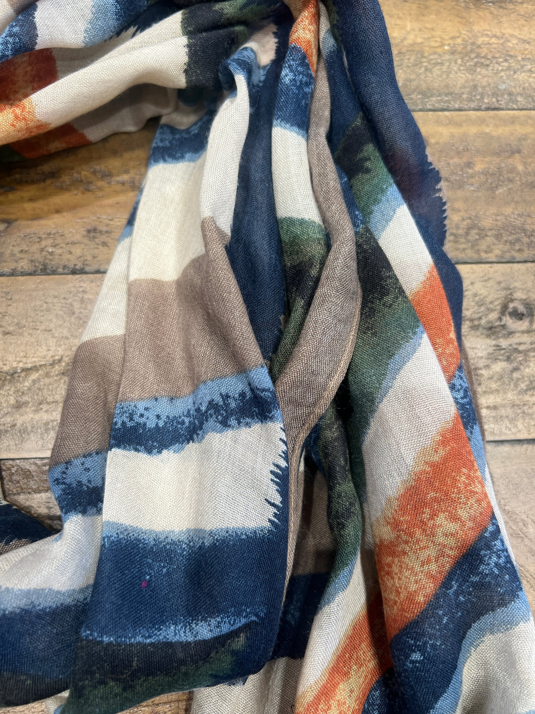 Amelia Striped Scarf In Taupe