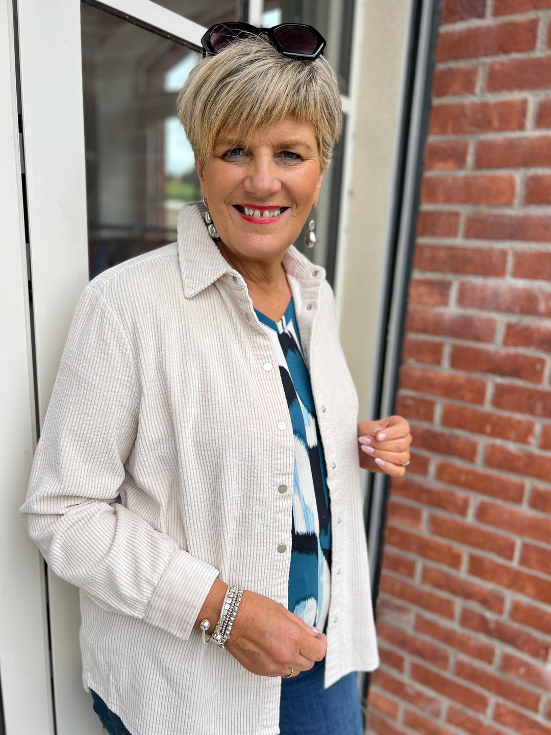 Street One Cord Jacket In Melted Beige