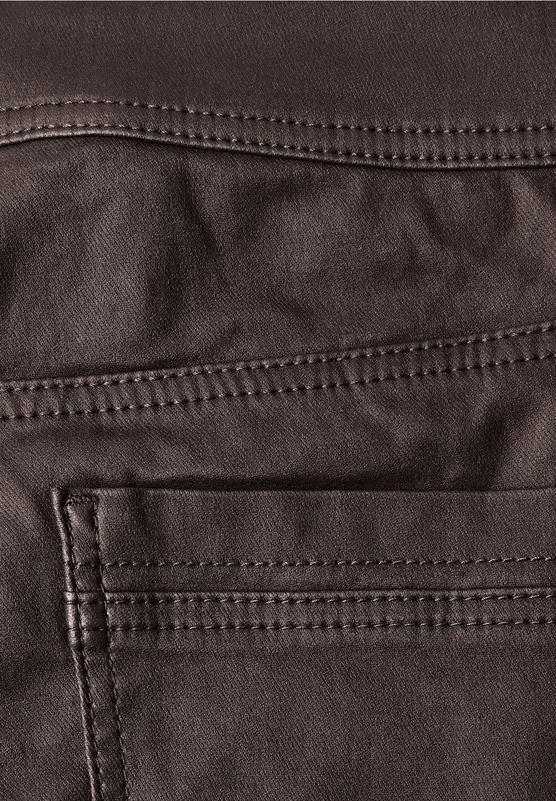 Toronto Coated straight leg Jeans In truffle brown