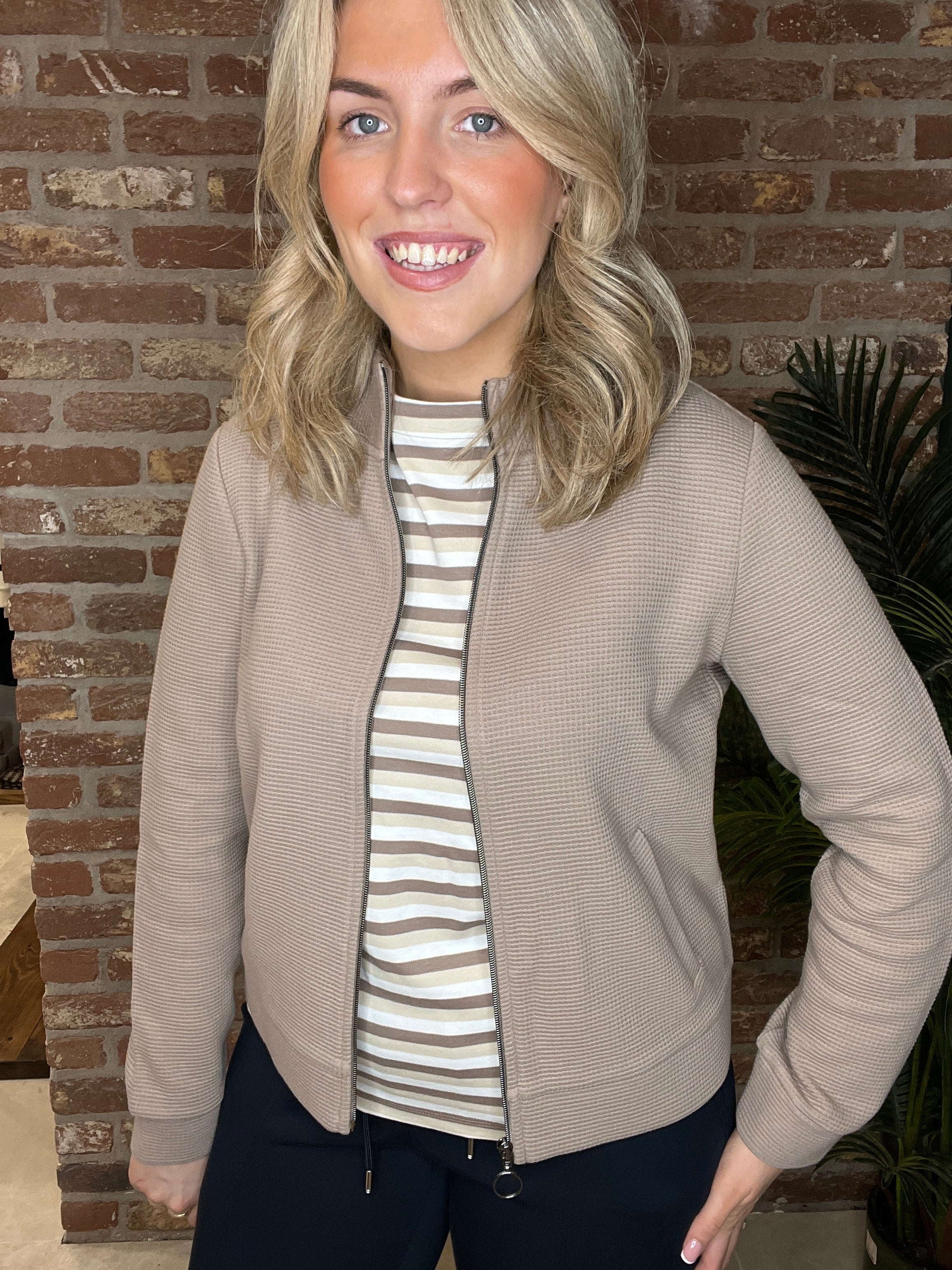 Street One Zipper Jacket In Light Terra Mocha