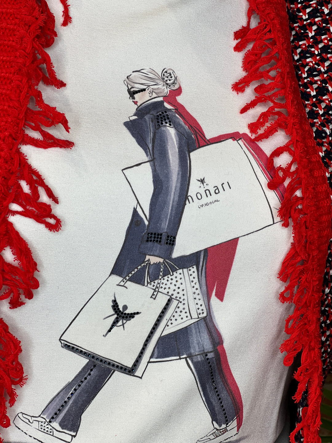 Monari Tweed Cardigan In Marine