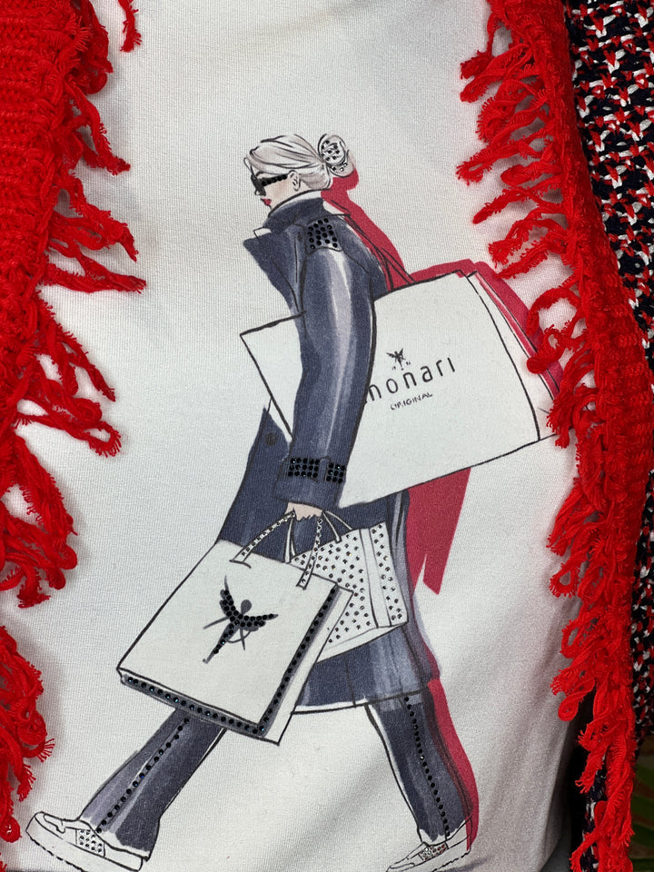 Monari Tweed Cardigan In Marine