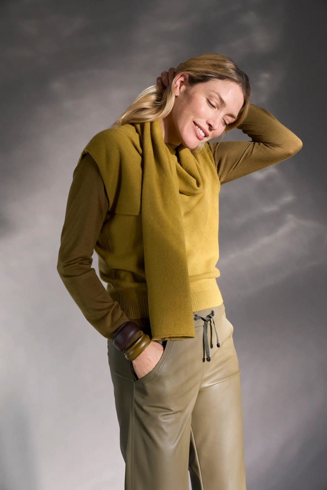 Stehmann Rhonda Pleather Trousers In Forest