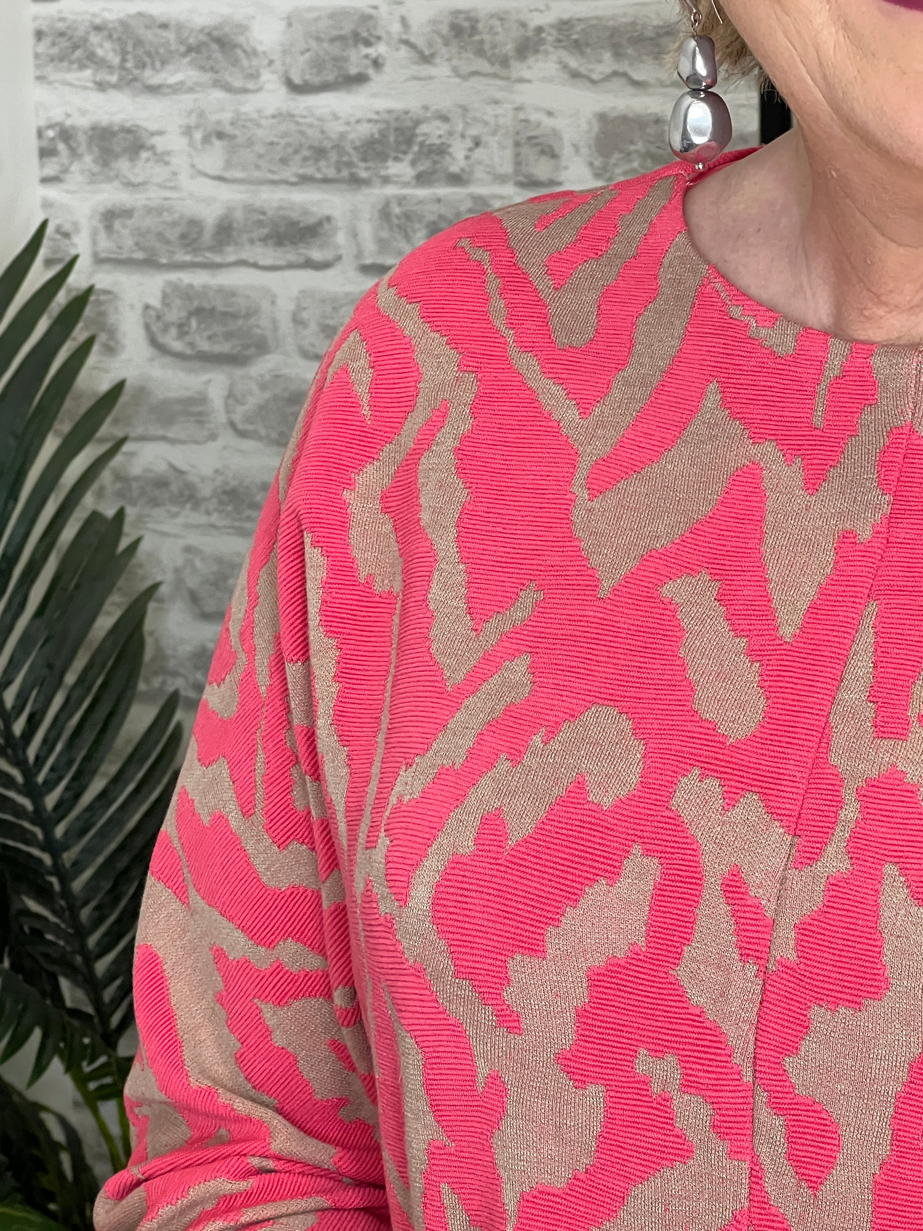 Street One Jacquard Jumper In Sugar Coral