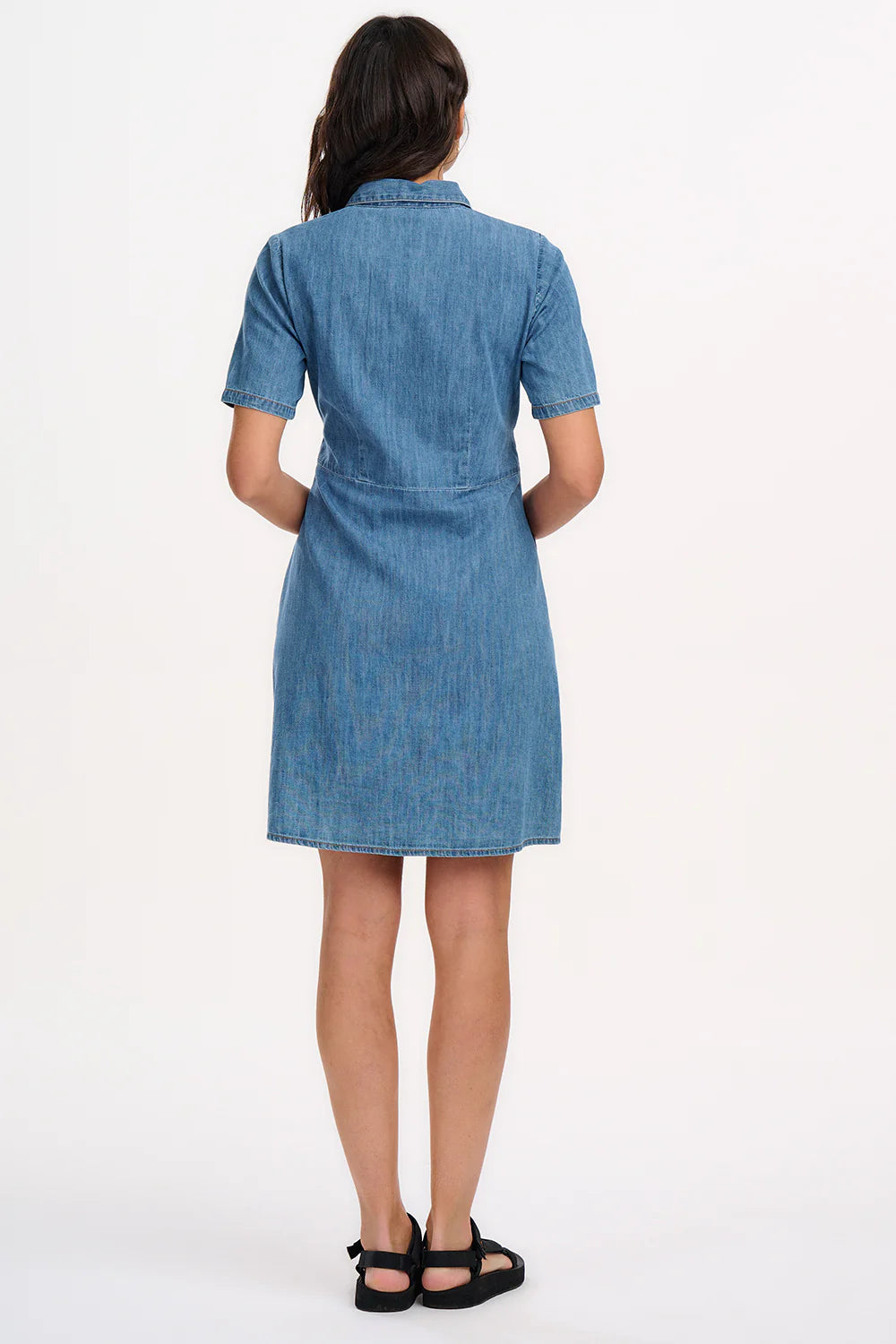 Sugarhill Brighton Talitha Mini Shirt Dress In Mid Denim