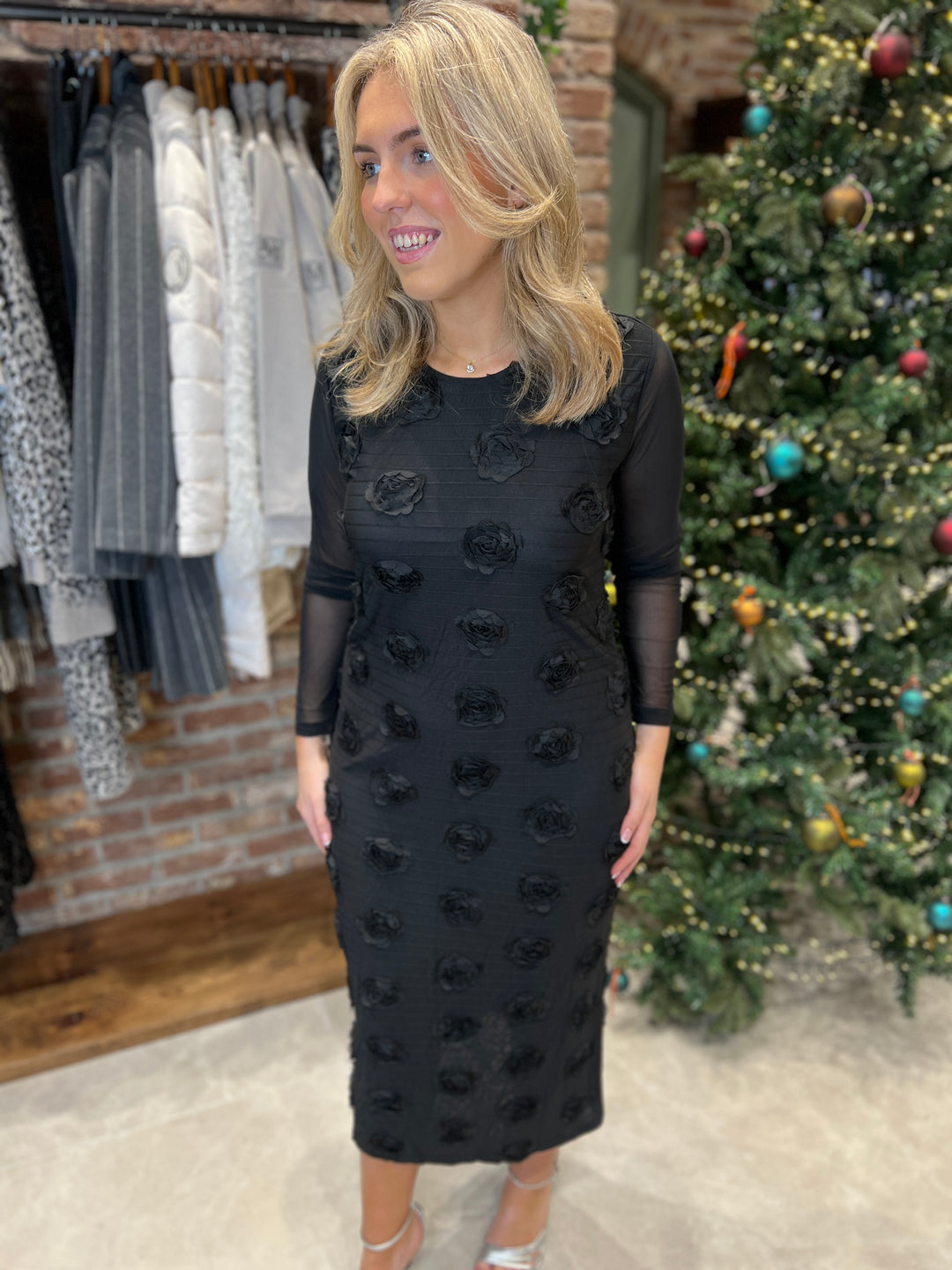 Culture Floral Details Dress In Black