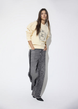 Sweatshirt with LC motif in Ecru