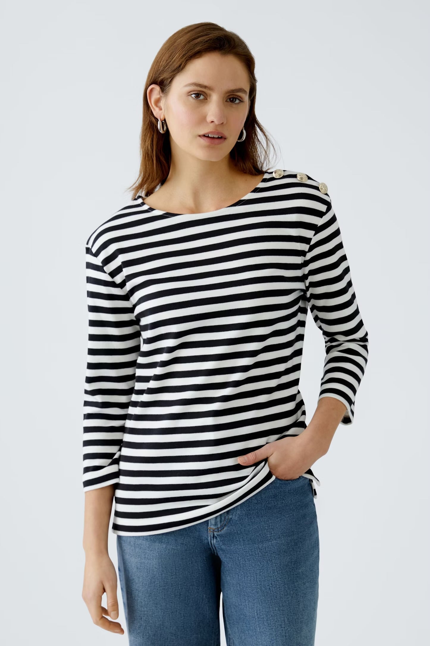 Oui Sunala Top In navy & White