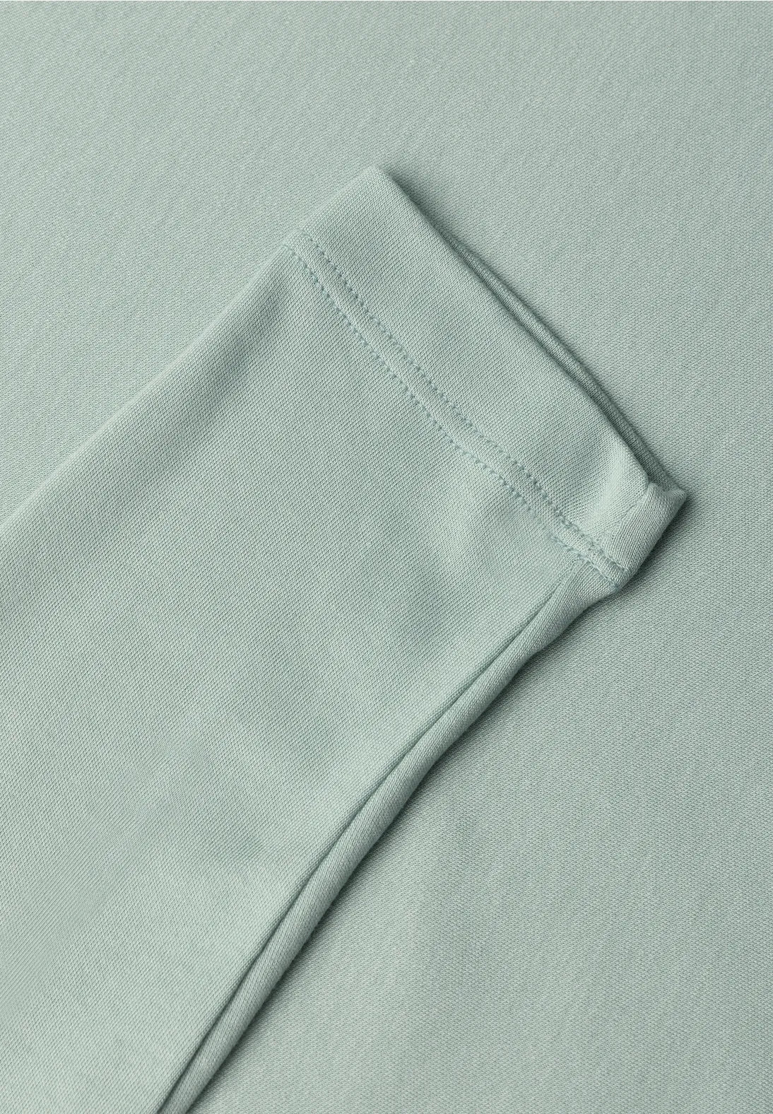 Heart long sleeve top in eucalyptus green