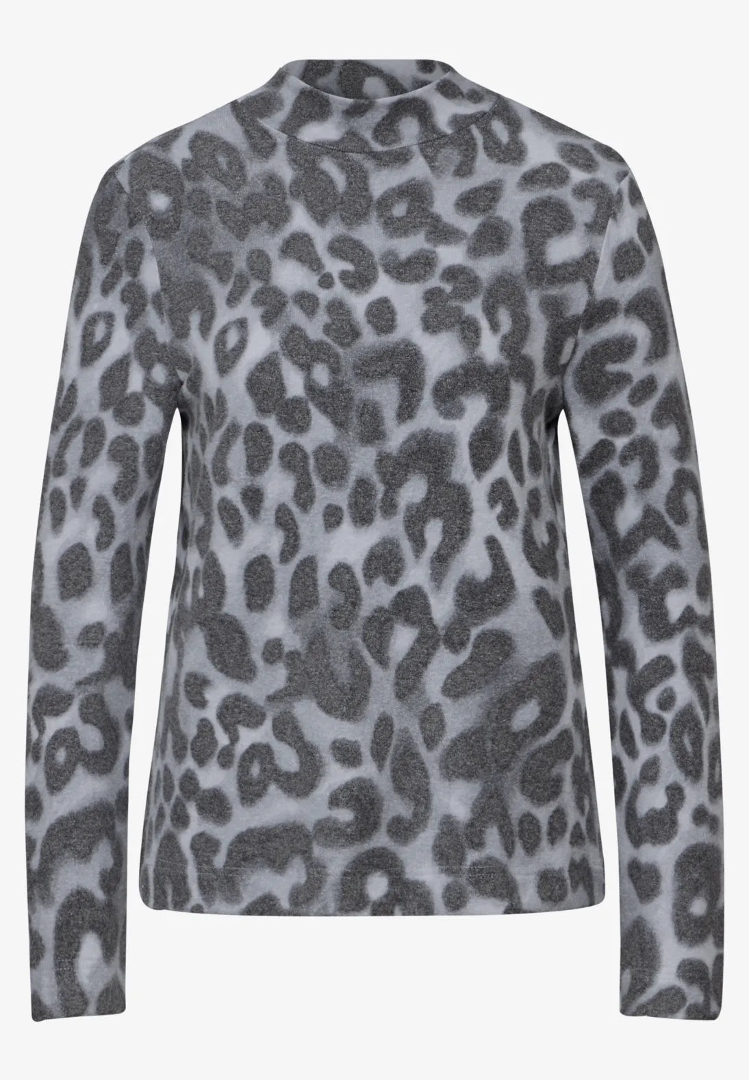 Street One Turtle Neck Leopard Top In Grey