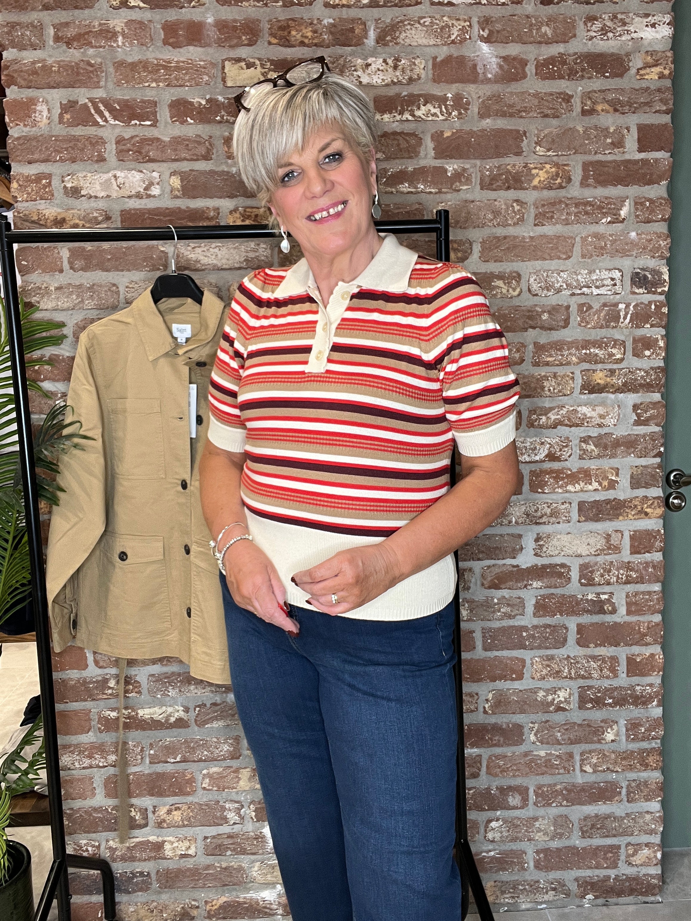 Saint Tropez Soft Striped Polo-shirt In Red Multi