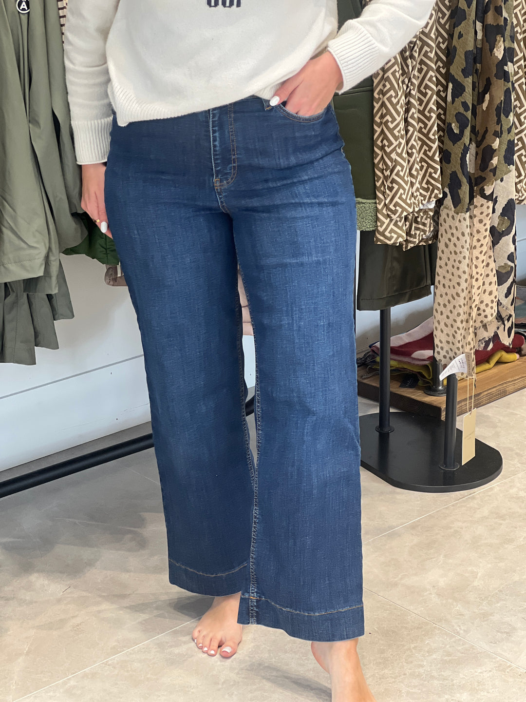 Nümph Nuparis Cropped jeans In Dark Blue Denim