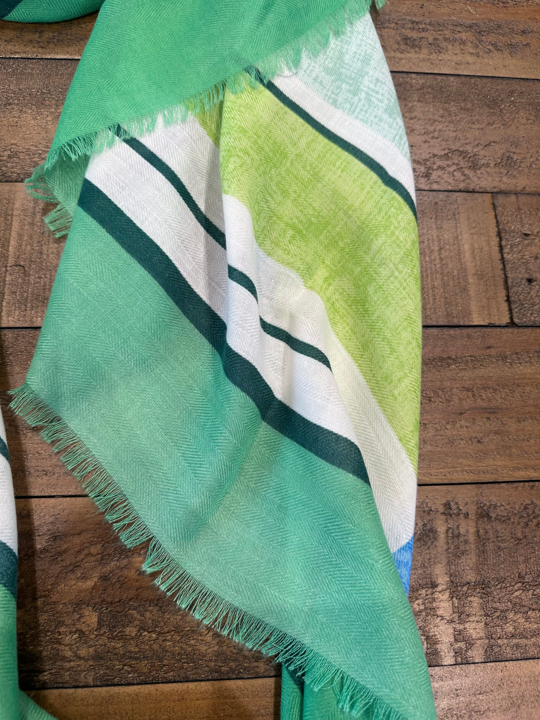 Amelia Bright Borders Scarf In Green