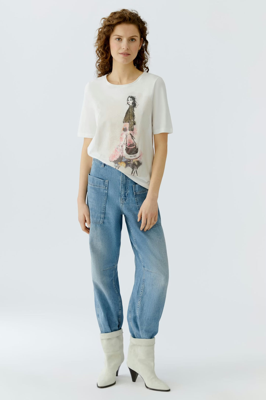 Oui Design T-shirt In Cloud Dancer