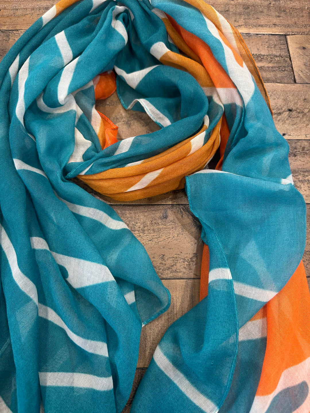 Amelia Patterned Scarf In Orange