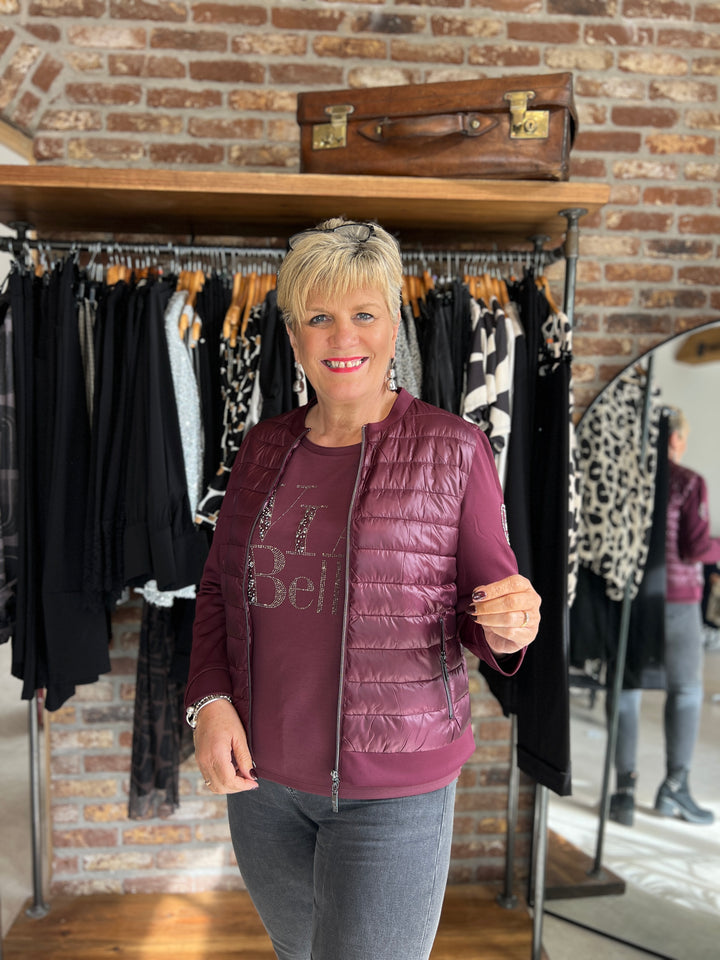 Monari Quilt Jacket In Bordeaux