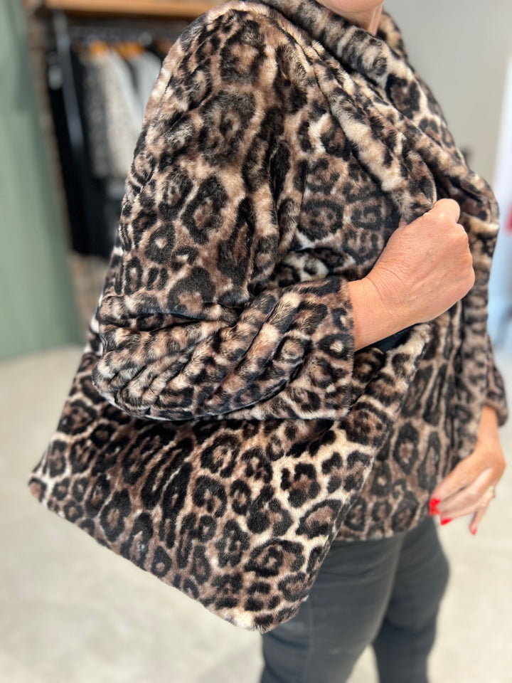 Monari Faux Fur Bag In Brownie Pattern