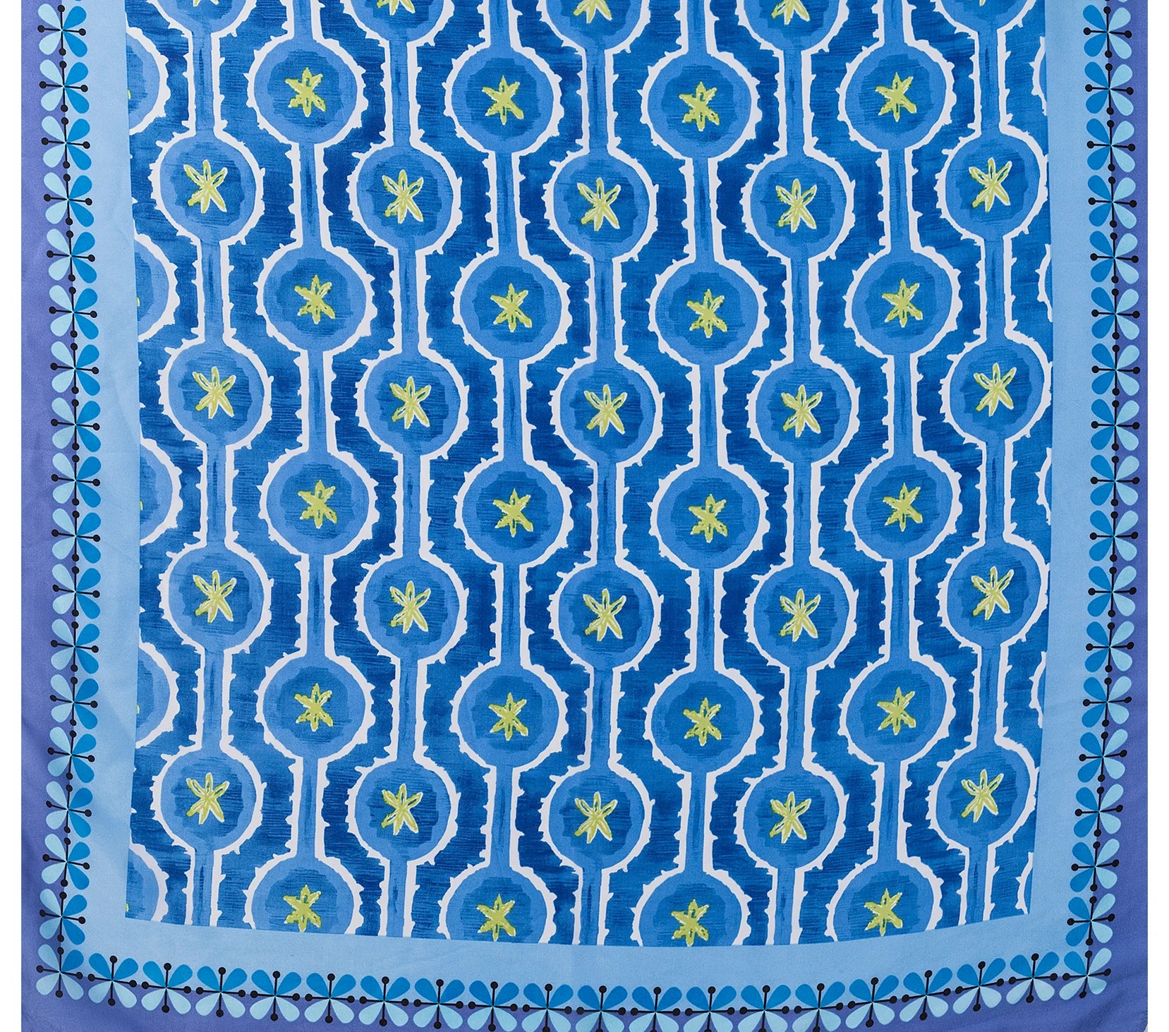 Pipa Patterned Silk Scarf In Blue Multi