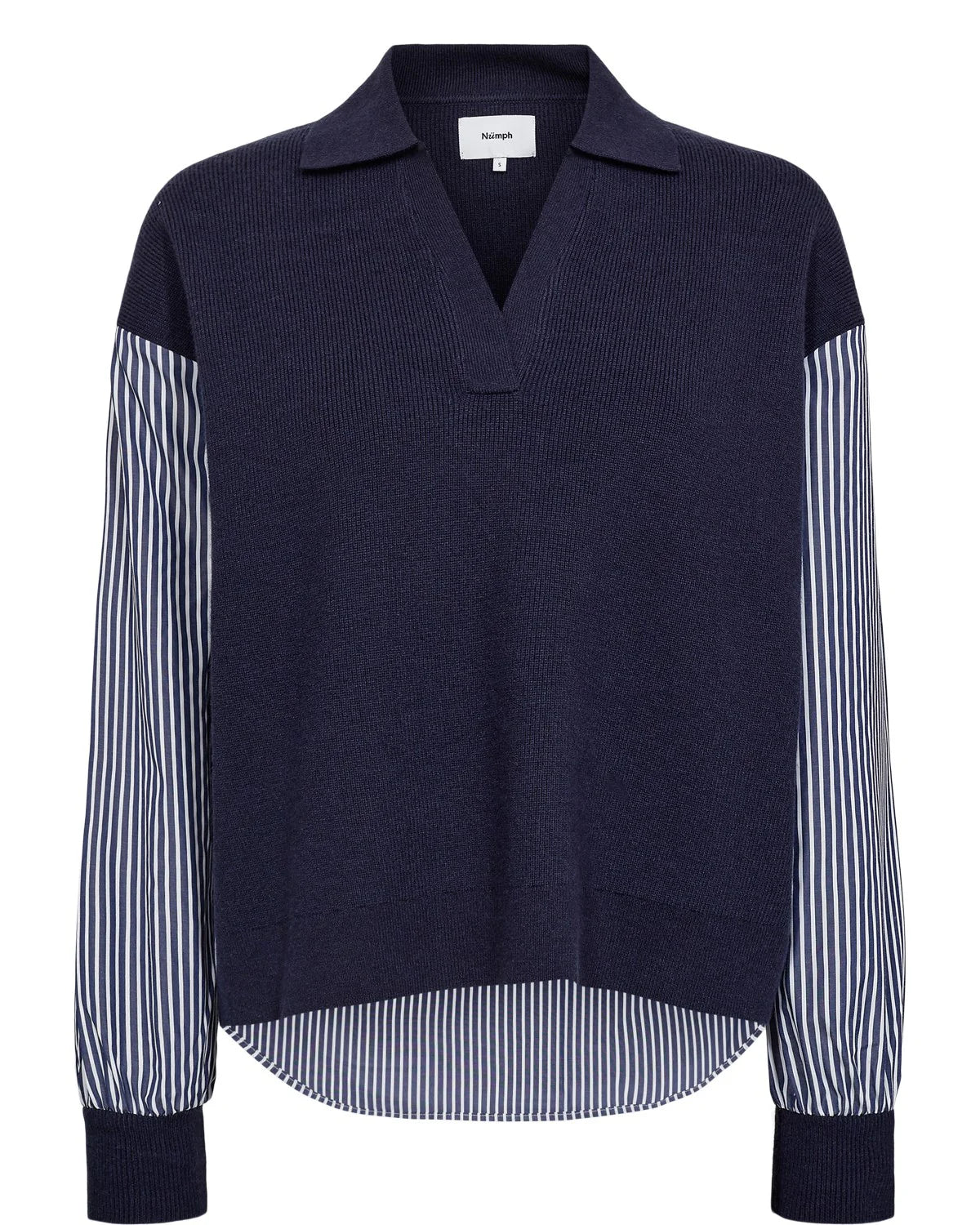 Nümph Numarsy Striped Pullover In Dark Sapphire
