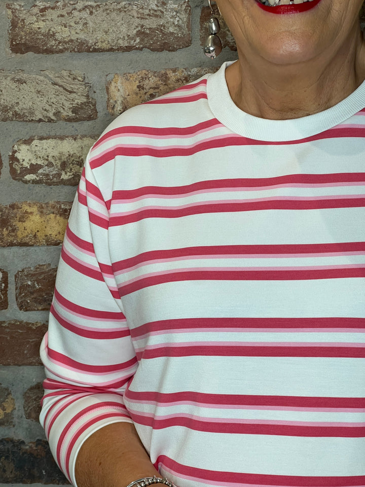Soya Concept Barni Striped Sweatshirt In Pink