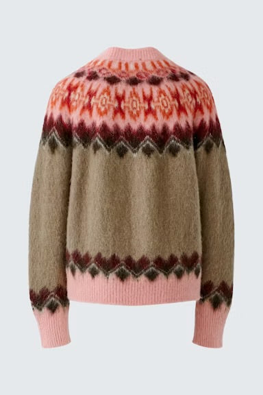 Norwegian pattern pullover in light brown rose