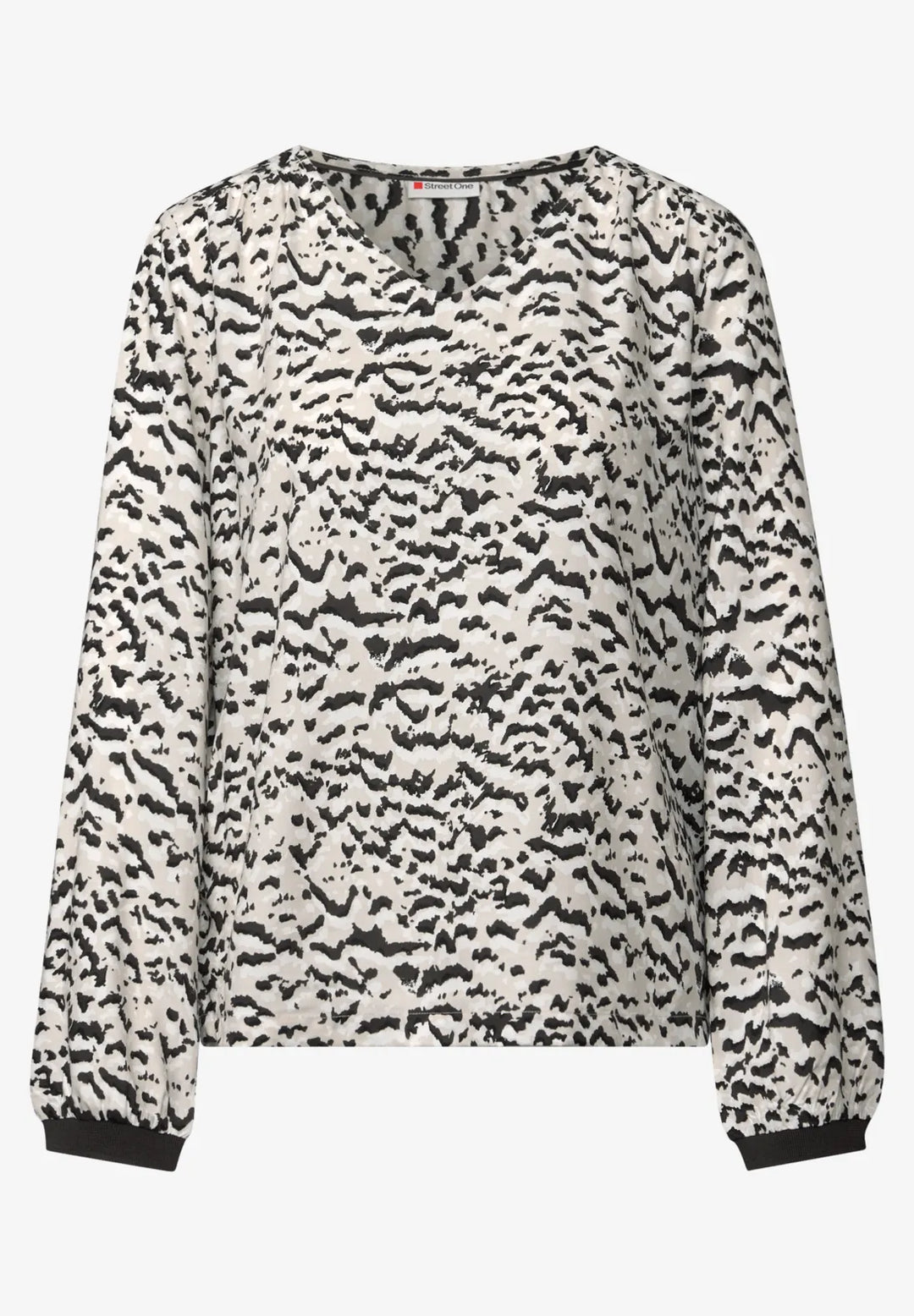 Street One Patterned Blouse In Morning beige