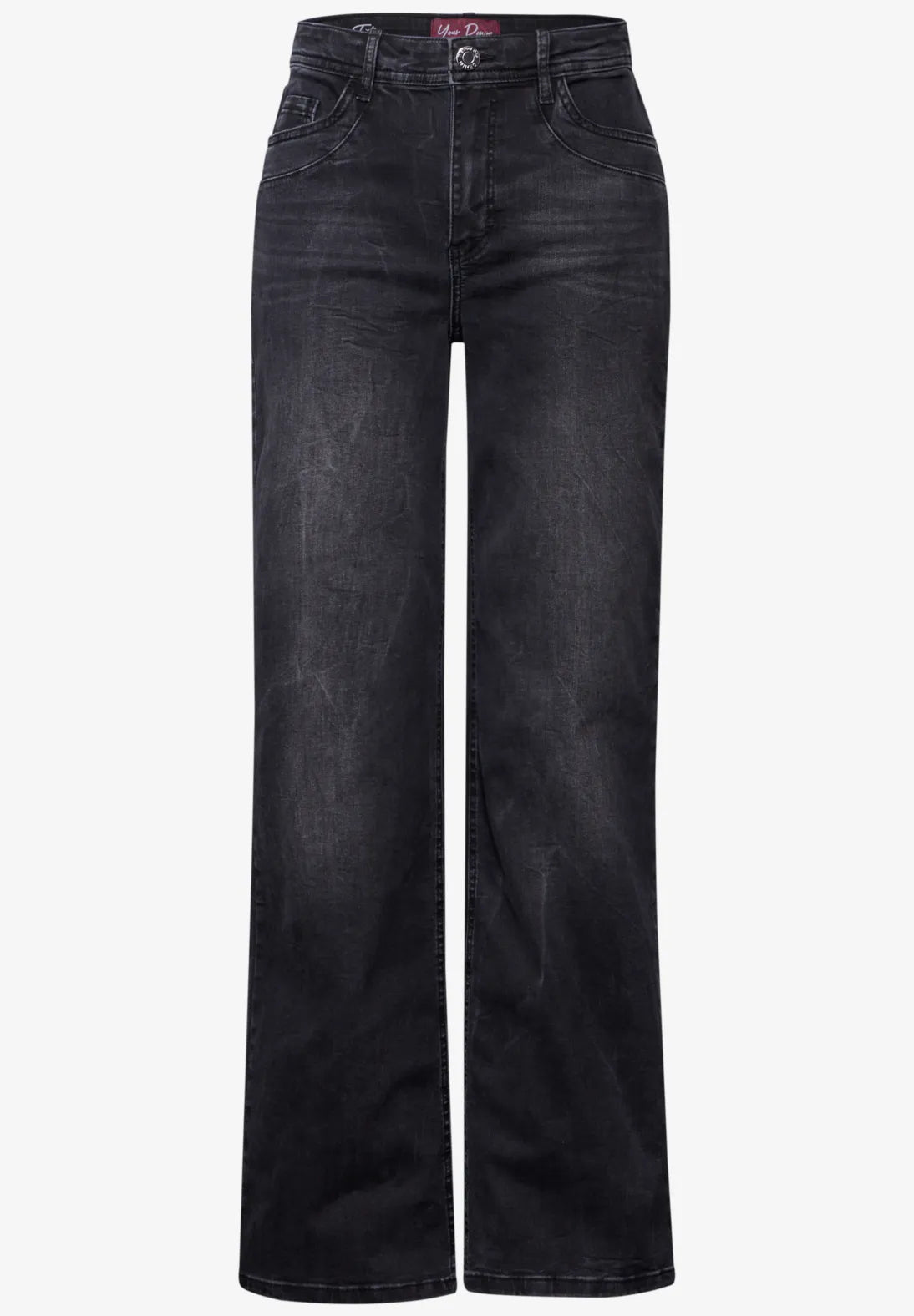 Street One Wide Leg Denim Jeans In black wash