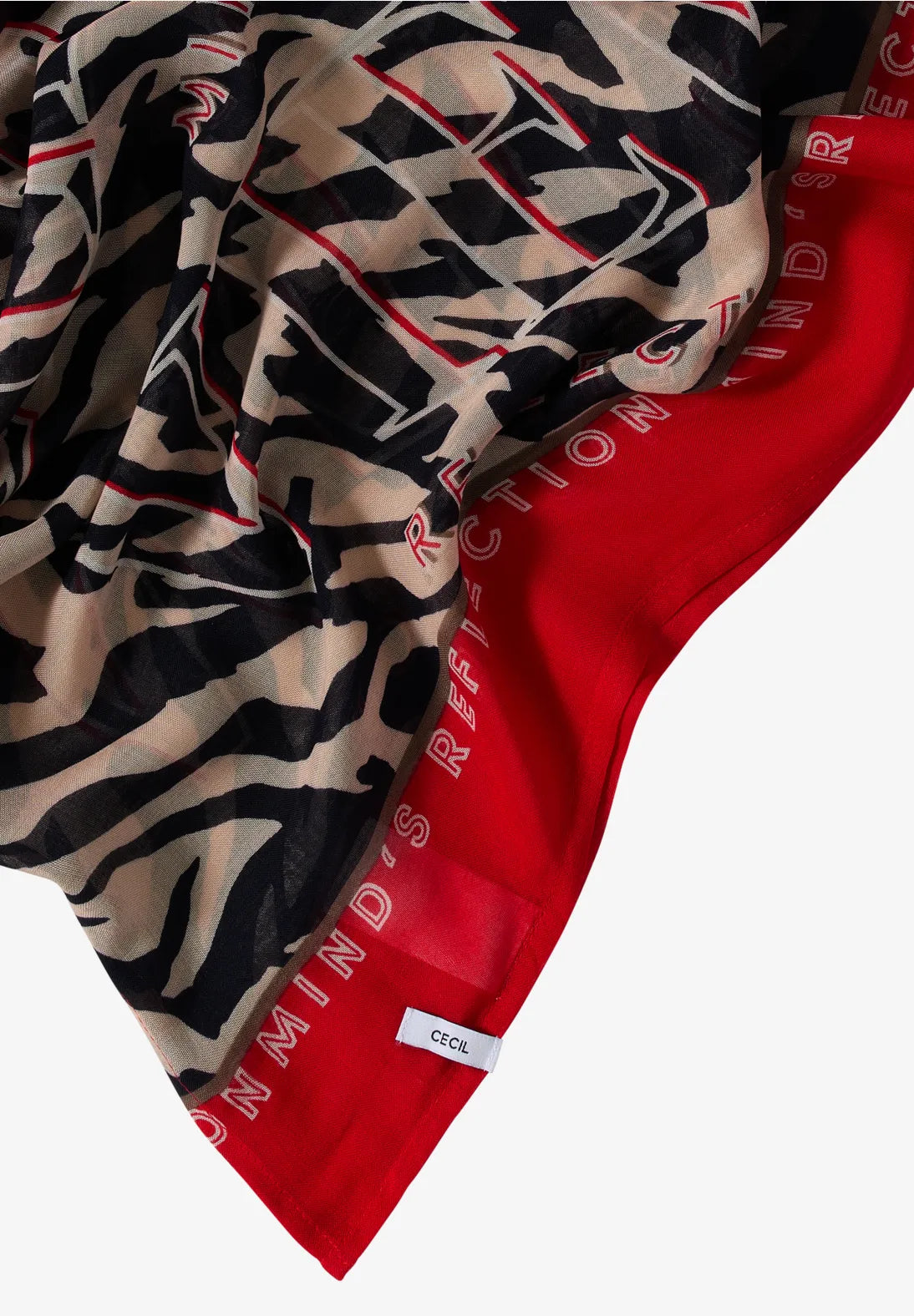 Cecil Print Loop Snood In Fiery Red