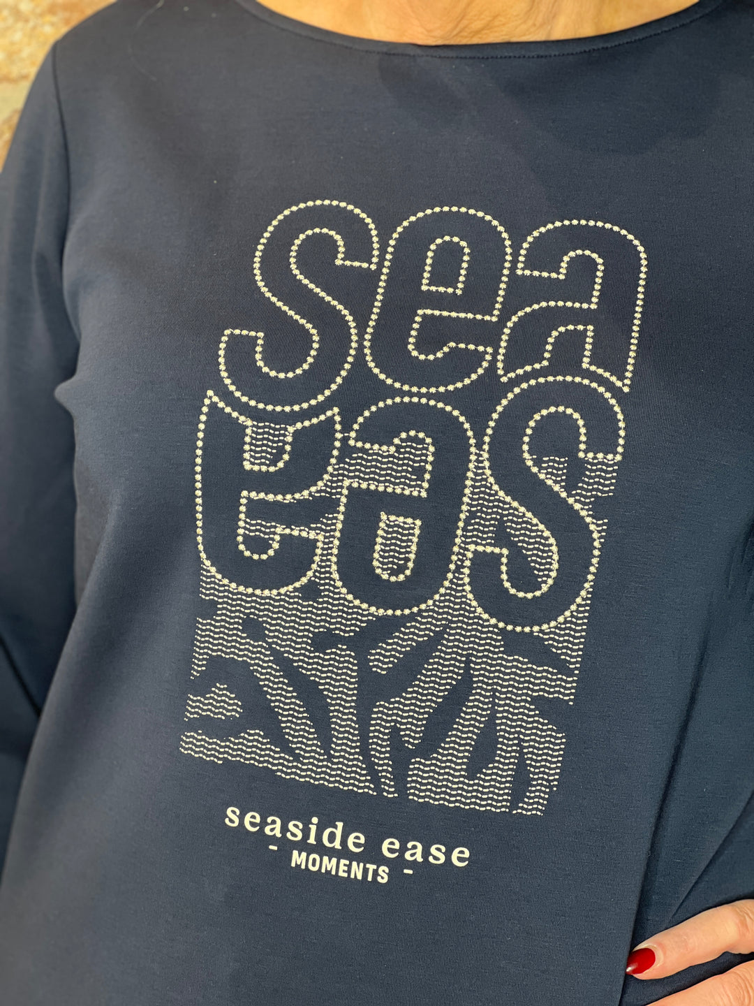 Cecil Embroidery Sweatshirt In Universal Blue