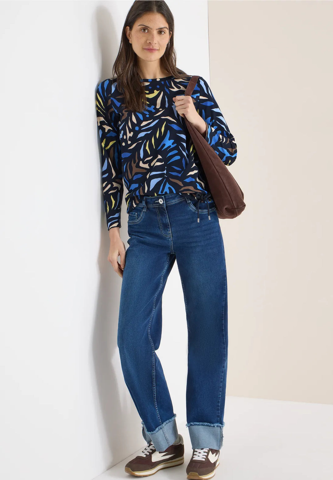 Cecil Round Neck Top In Universal Blue