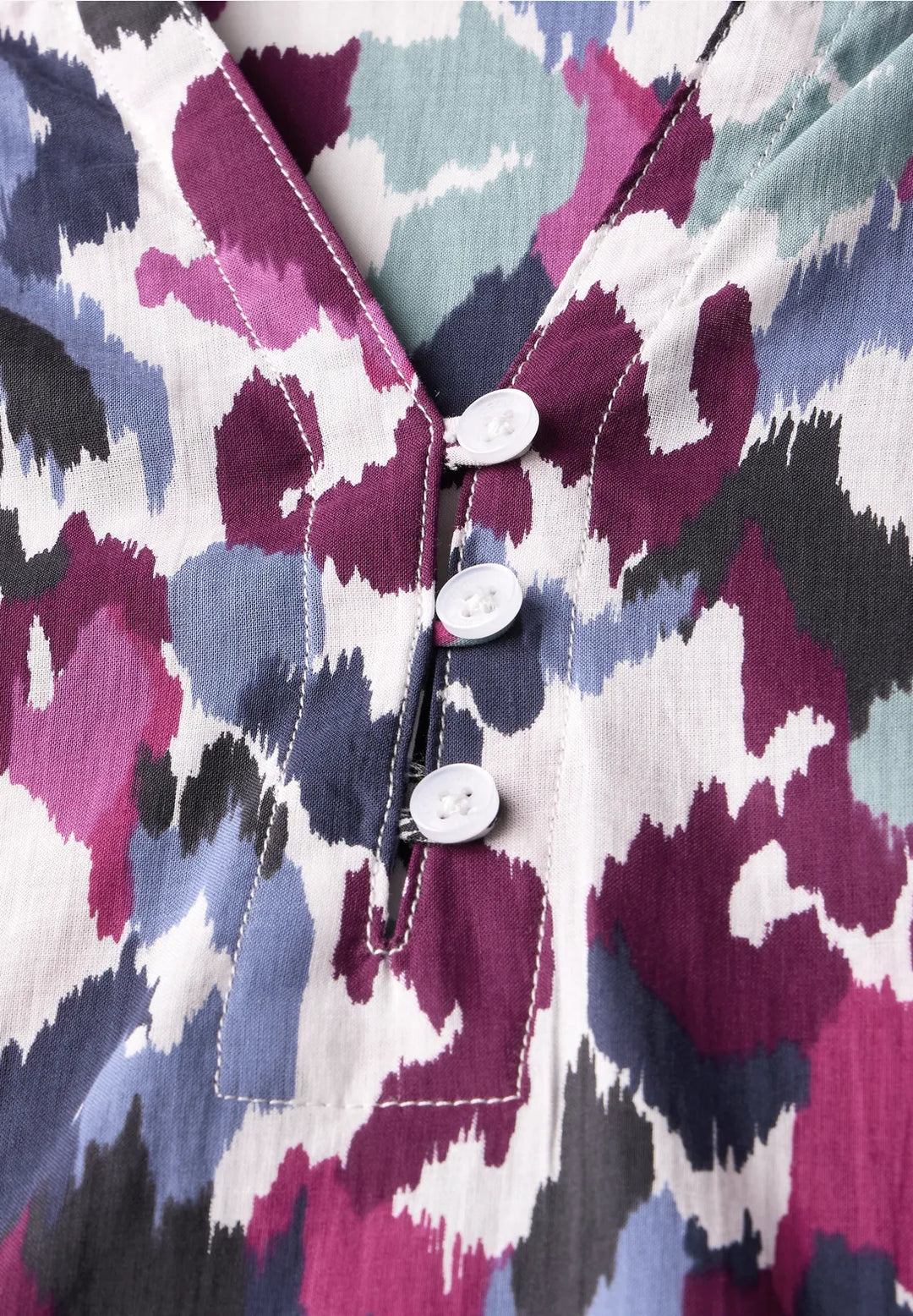 Cecil Patterned Cotton Blouse In Vanilla White