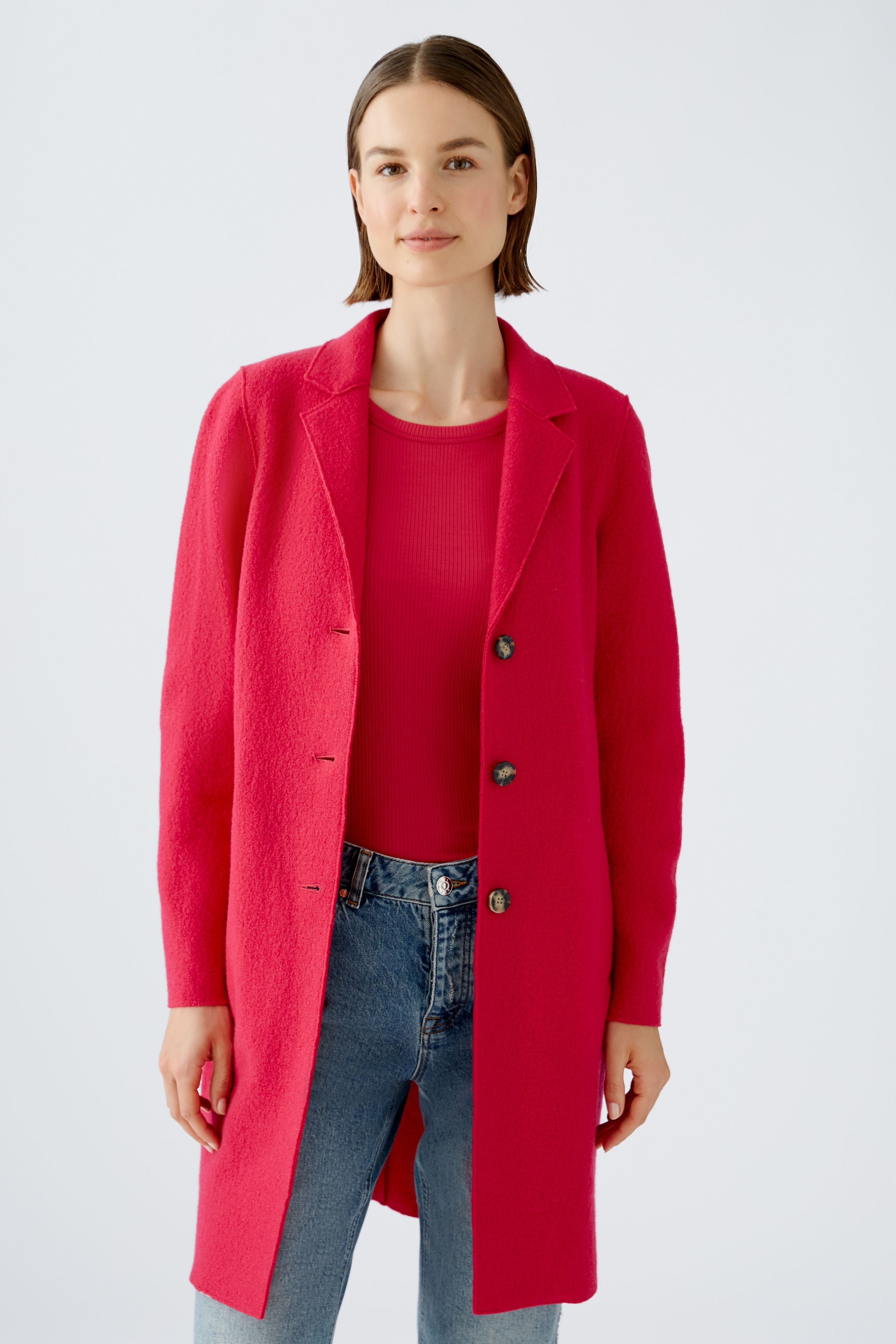 Oui Mayson Boiled Wool Coat In Jazzy