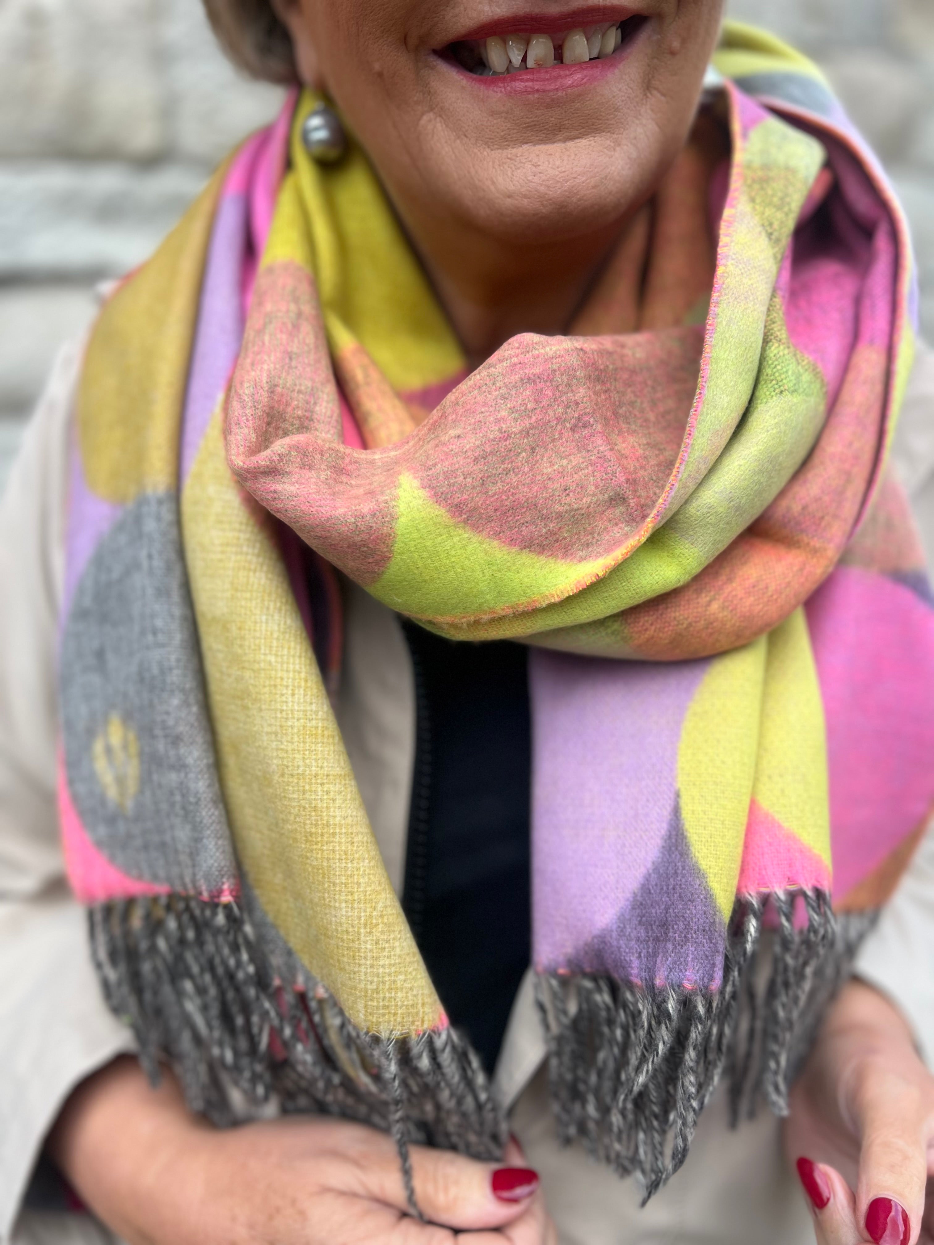 Cashmink Polka Dot design Scarf In Multicolour