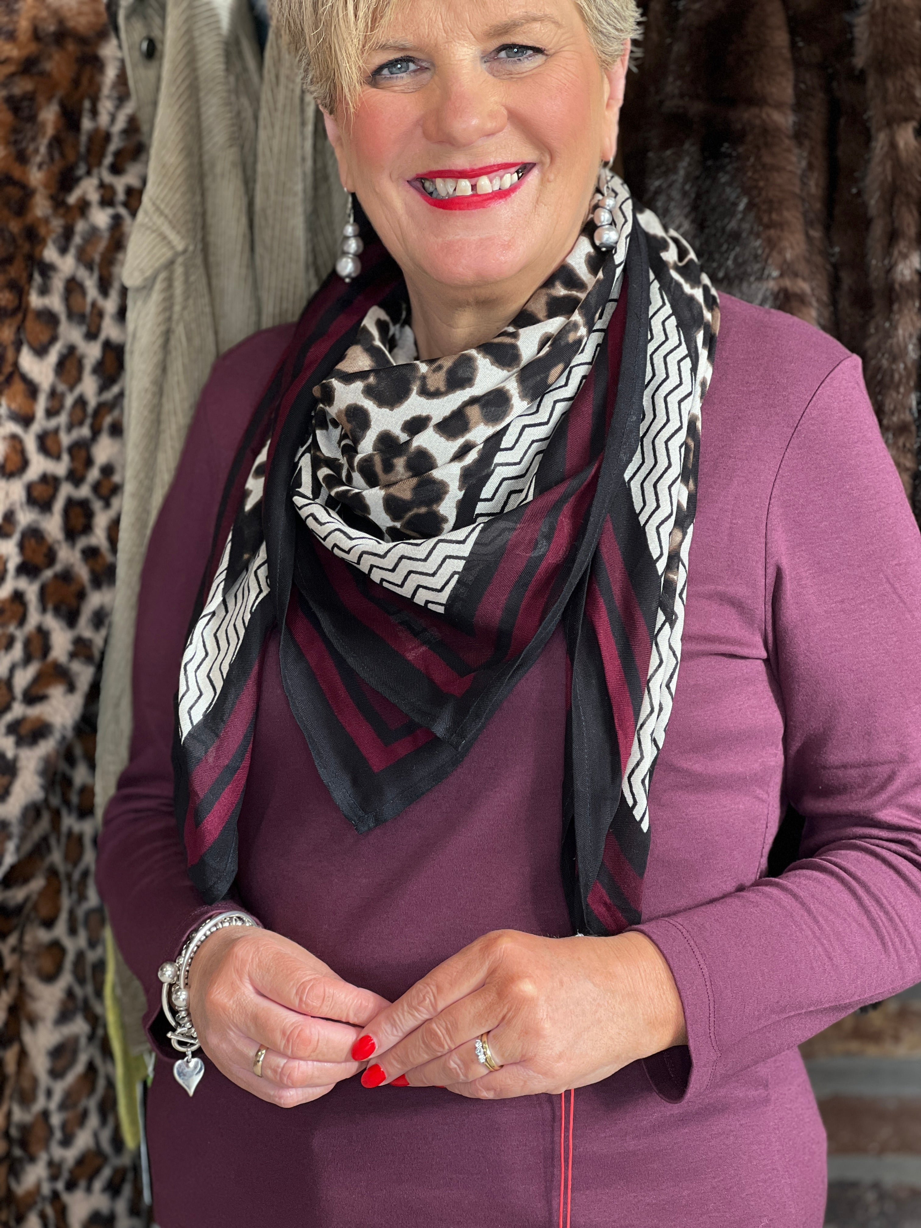 Street One Printed Square Scarf In Multi