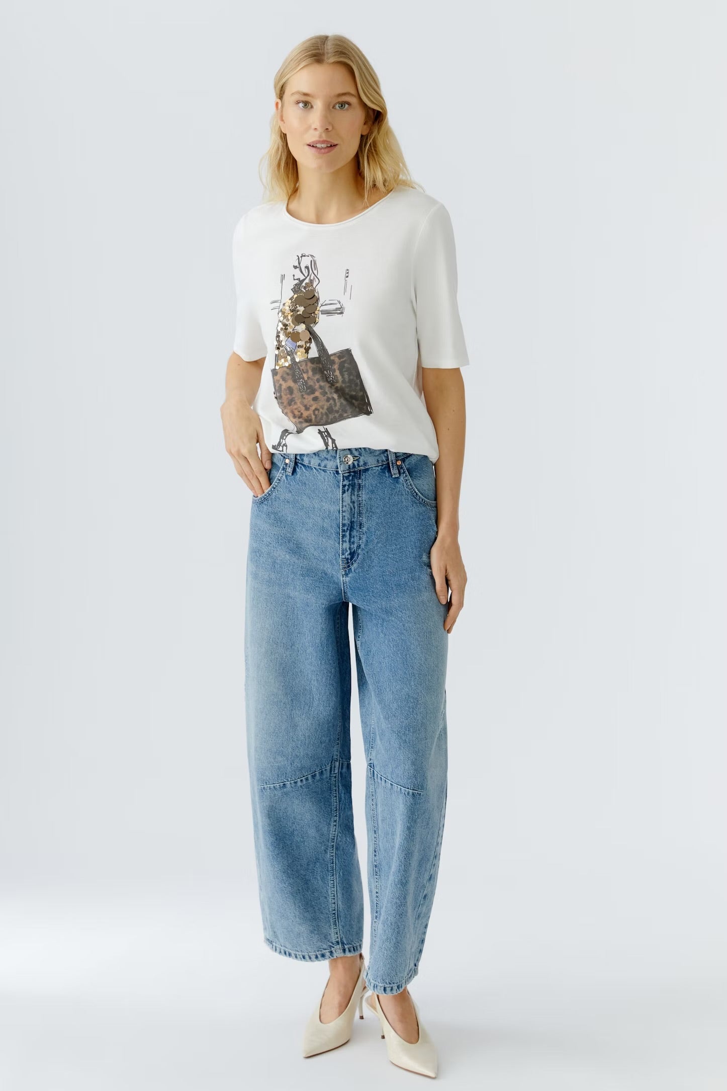 Oui Sparkle T-shirt In Cloud Dancer
