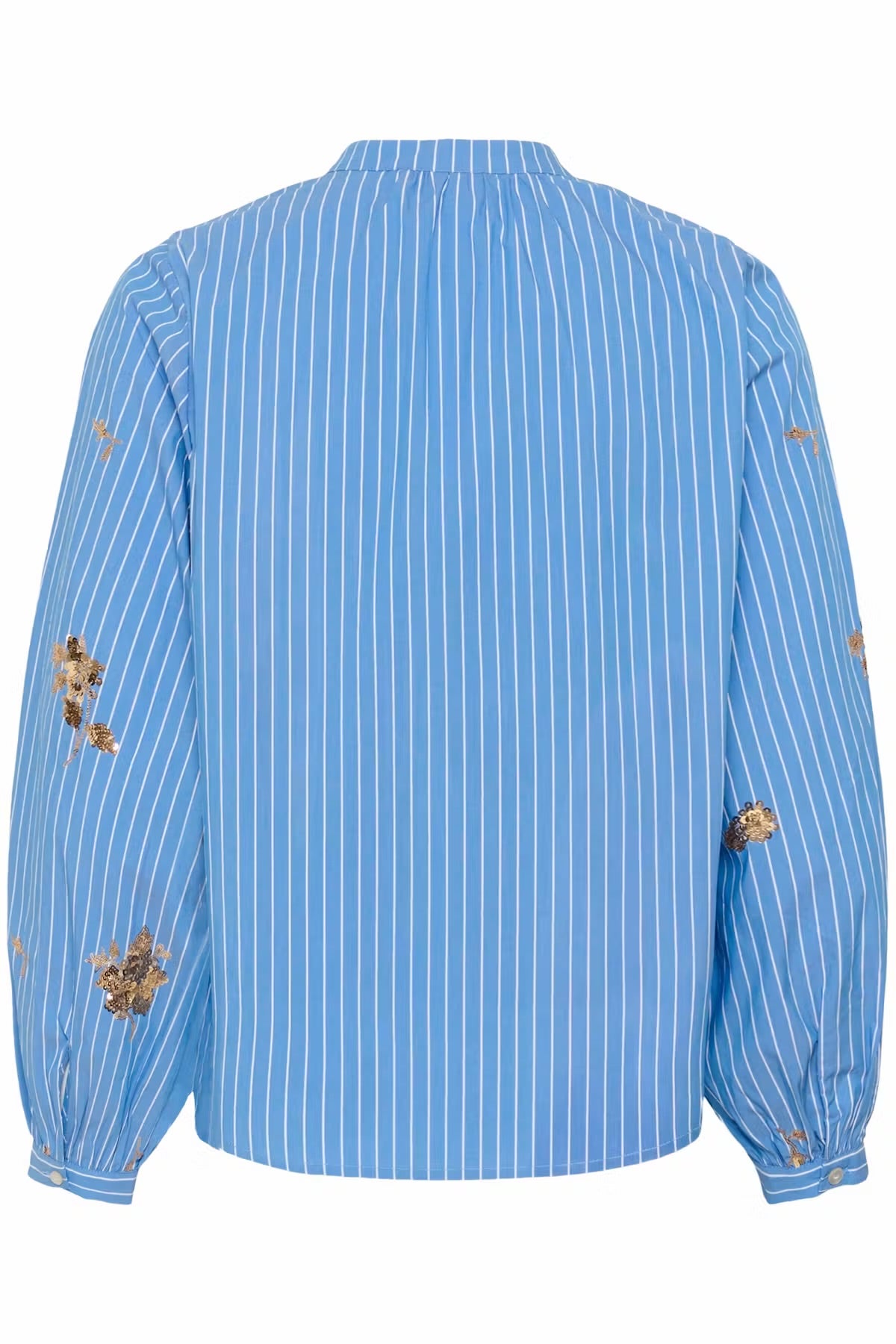 Striped Shirt with sequence in blue & white