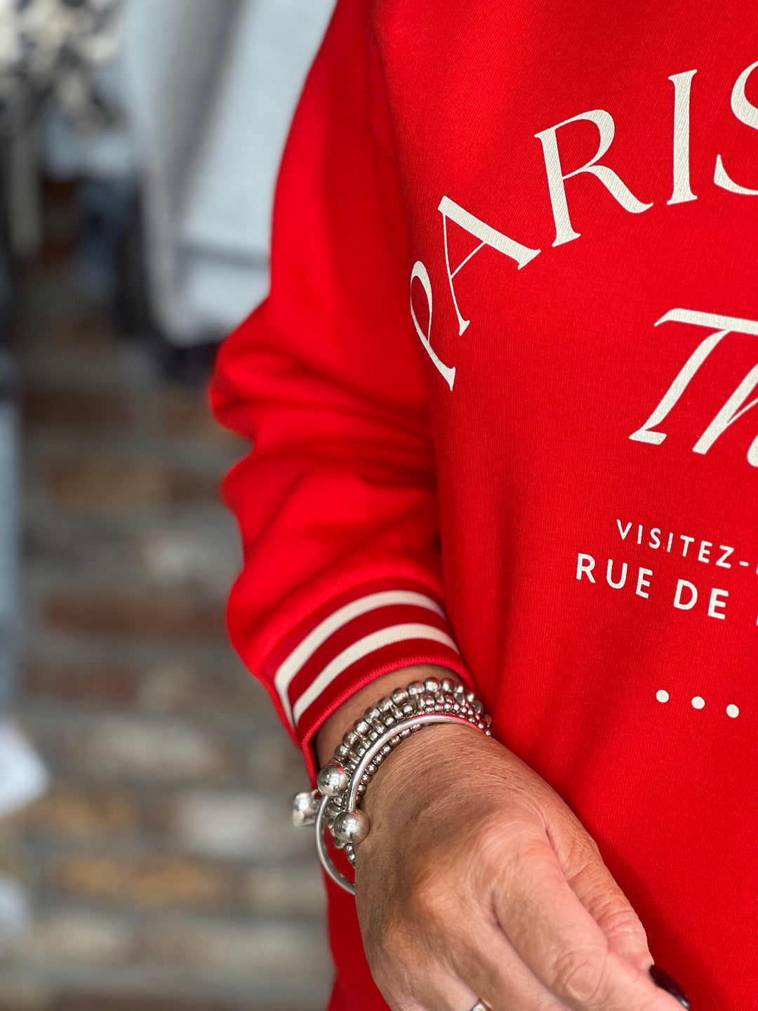 Street One Crew Neck sweatshirt In Racing Red