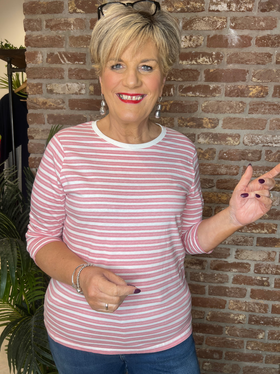 Soya Concept Chanie Striped Top In Pink