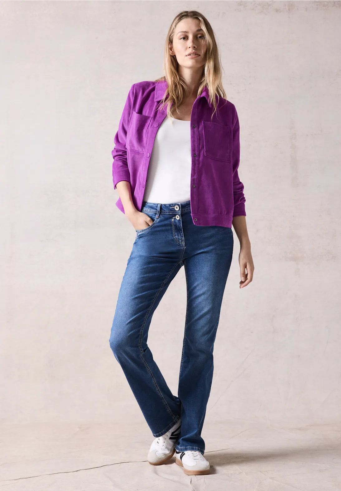 Cecil Cord Jacket In Iced Violet