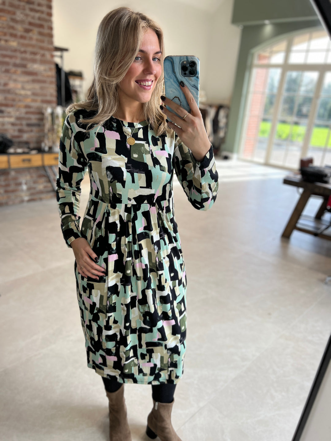 Masai Namo Jersey Print Dress in Multi