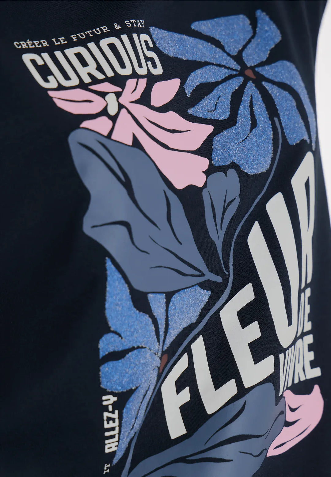 Cecil Fleur Printed t-shirt In universal Blue