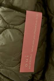 Oui Reversible Coat In Khaki & Brown