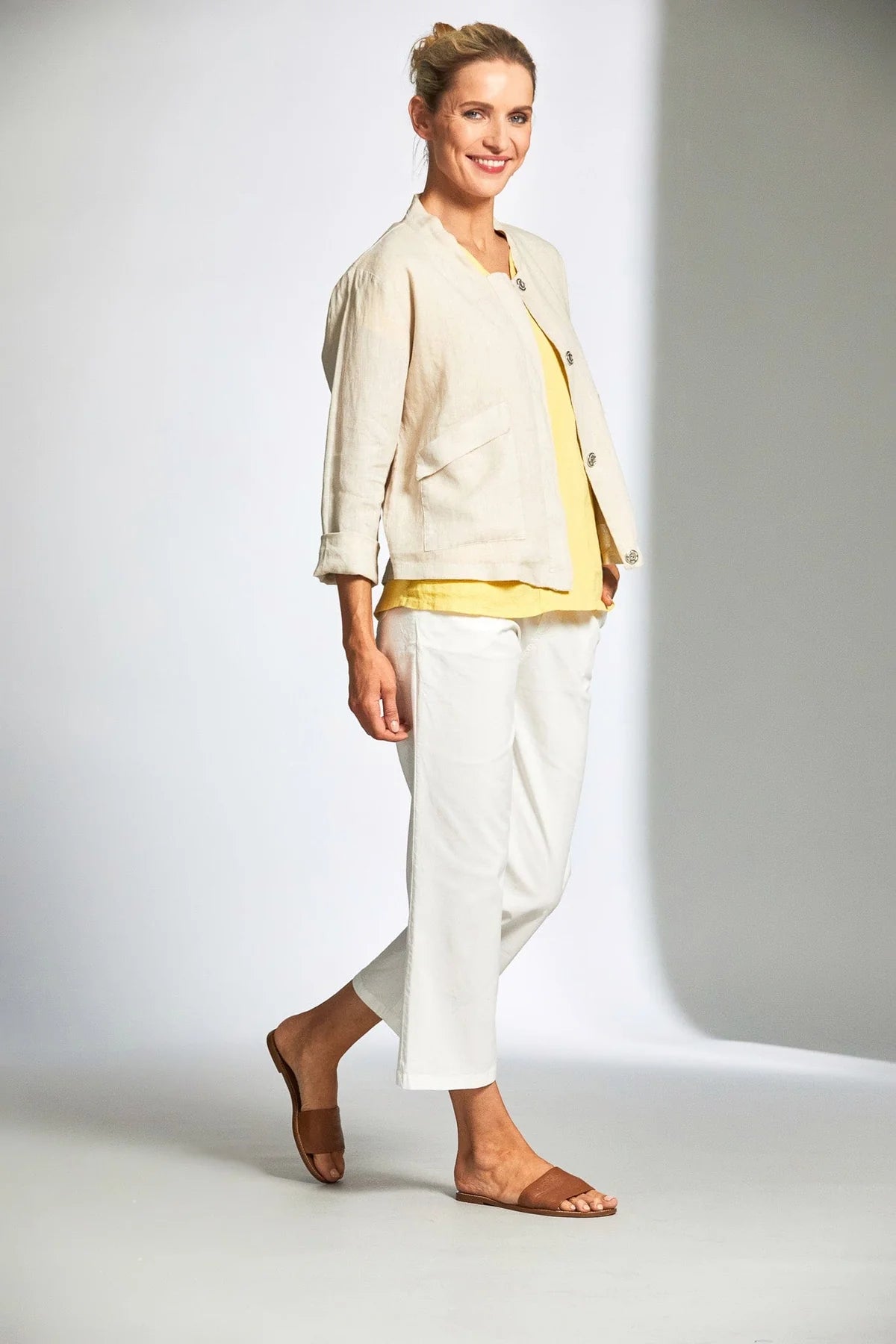 Peruzzi Cotton Chino Trousers In White