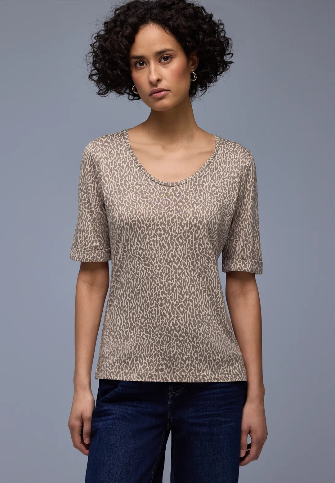 Street One Leo T-shirt In Light Terra Mocha