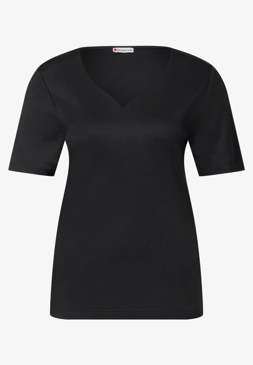 Street One Heart Neckline Top In Black