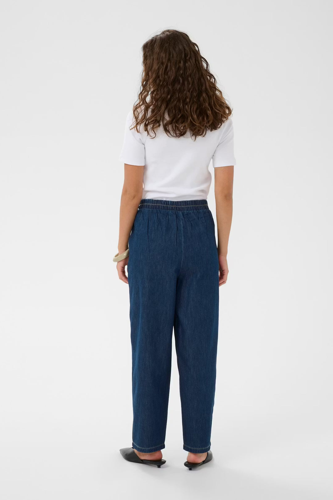 Culture Arpa Pull on trousers In Dark Blue wash