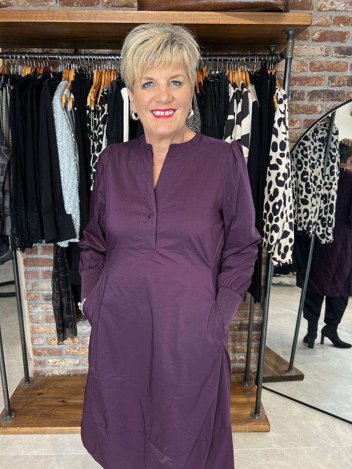 Culture Cuantoinett Rib Dress In Wine