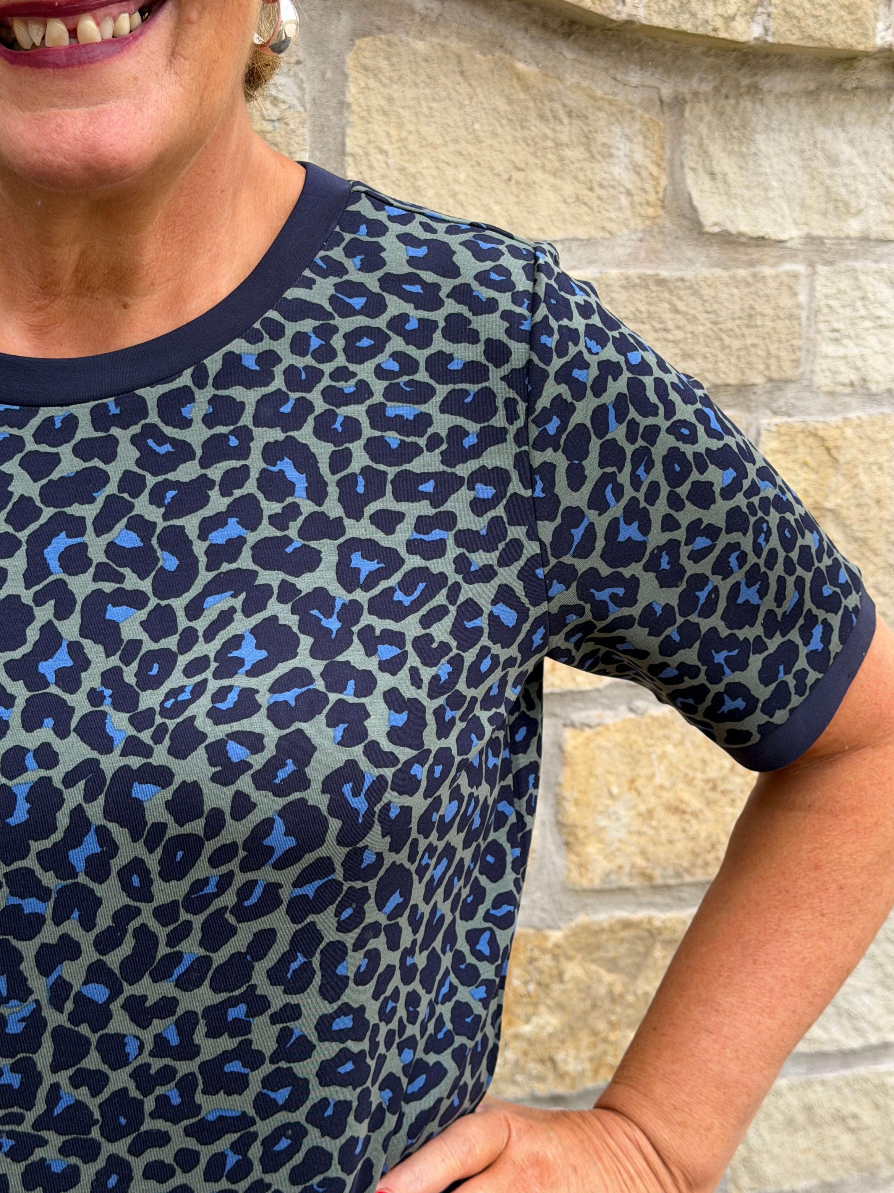 Cecil Leo Modal T-shirt In dried olive green