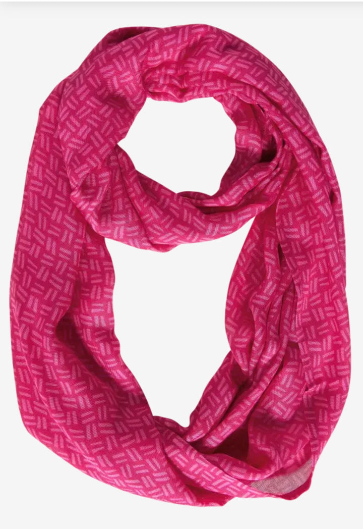 Cecil Two Tone Print Snood In Pink Sorbet